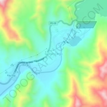 Carte topographique Gallito Ciego, altitude, relief