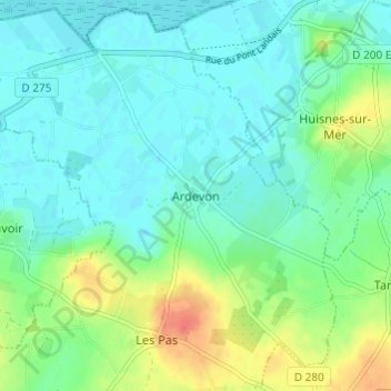 Carte topographique Ardevon, altitude, relief
