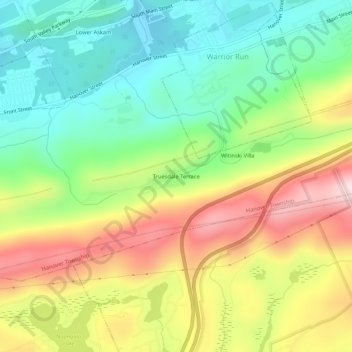 Carte topographique Truesdale Terrace, altitude, relief