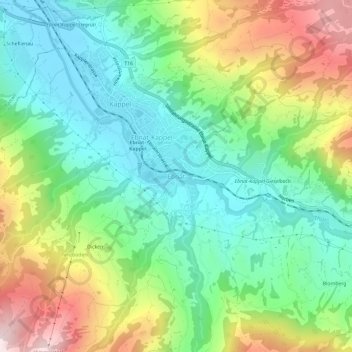Carte topographique Ebnat, altitude, relief