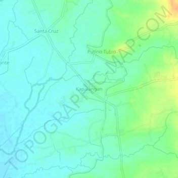 Carte topographique Kapalangan, altitude, relief