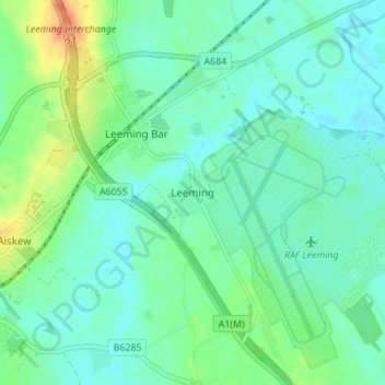 Carte topographique Leeming, altitude, relief