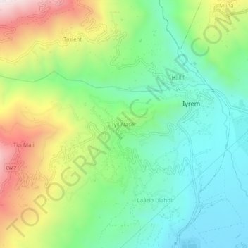 Carte topographique Ighil Nacer, altitude, relief