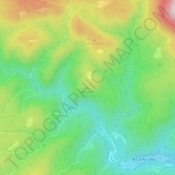 Carte topographique la Hoube, altitude, relief