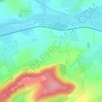 Carte topographique Haut d'Eumont, altitude, relief