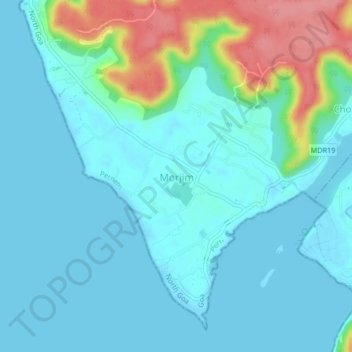 Carte topographique Morjim, altitude, relief