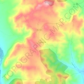 Carte topographique Torrebeleña, altitude, relief