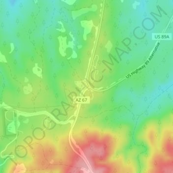 Carte topographique Jacob Lake, altitude, relief