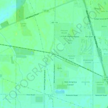 Carte topographique Gavin, altitude, relief