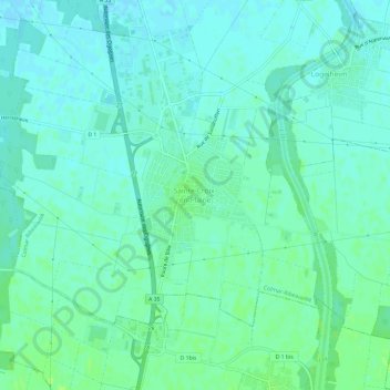 Carte topographique Sainte-Croix-en-Plaine, altitude, relief