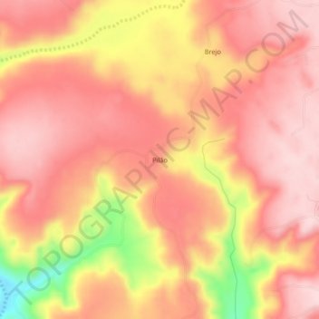 Carte topographique Pilão, altitude, relief