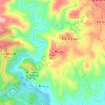 Carte topographique Picota, altitude, relief