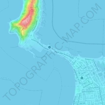 Carte topographique Playa Mansa, altitude, relief