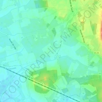 Carte topographique Meziere, altitude, relief