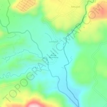 Carte topographique Mount Barambang, altitude, relief