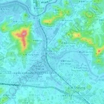 Carte topographique Fu Tei Au, altitude, relief