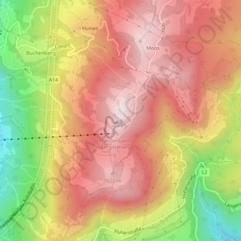 Carte topographique Pfänder, altitude, relief