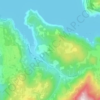Carte topographique Eddyville, altitude, relief