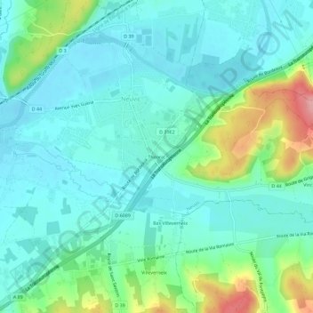 Carte topographique Théorat, altitude, relief