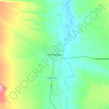 Carte topographique Namiquipa, altitude, relief