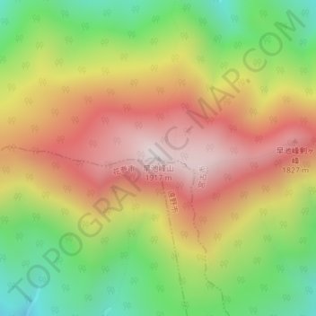 Carte topographique Mt. Hayachine, altitude, relief