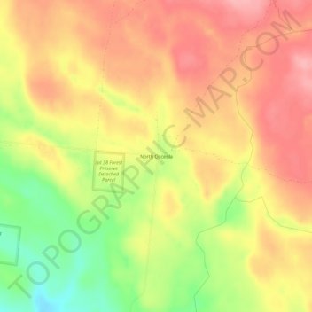 Carte topographique North Osceola, altitude, relief