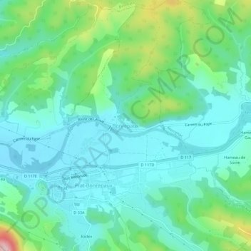 Carte topographique Bonrepaux, altitude, relief
