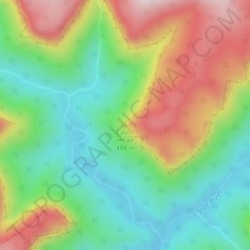 Carte topographique Castle Head, altitude, relief