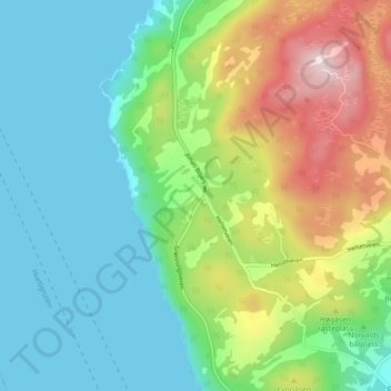 Carte topographique Bradden, altitude, relief