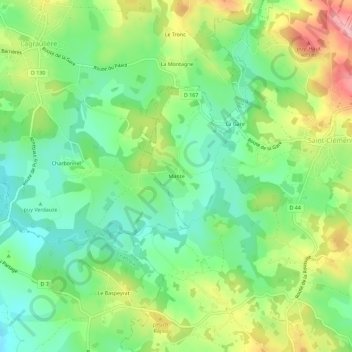 Carte topographique Mante, altitude, relief