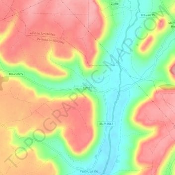 Carte topographique Lodoso, altitude, relief