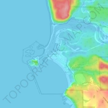 Carte topographique La Push, altitude, relief