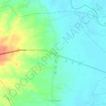 Carte topographique Unzad, altitude, relief