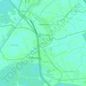 Carte topographique Gatbuca, altitude, relief