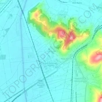 Carte topographique San Zeno, altitude, relief