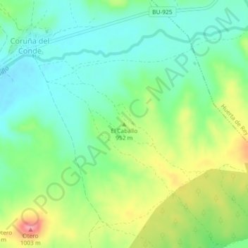 Carte topographique El Caballo, altitude, relief