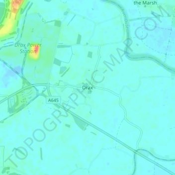 Carte topographique Drax, altitude, relief