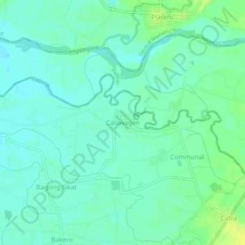 Carte topographique Calawagan, altitude, relief