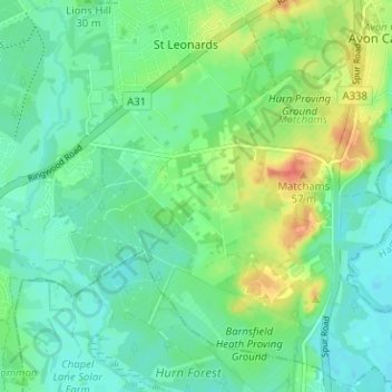 Carte topographique Grange Estate, altitude, relief