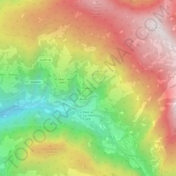 Carte topographique Rabans, altitude, relief