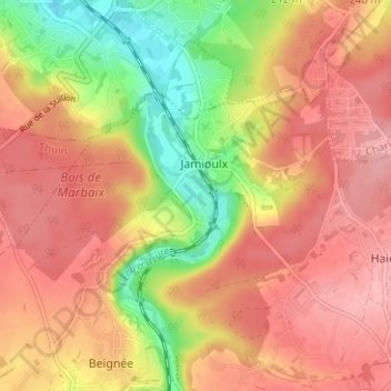 Carte topographique La Platinerie, altitude, relief