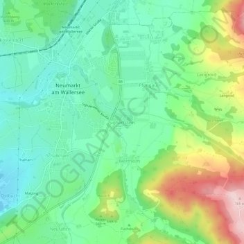 Carte topographique Sighartstein, altitude, relief