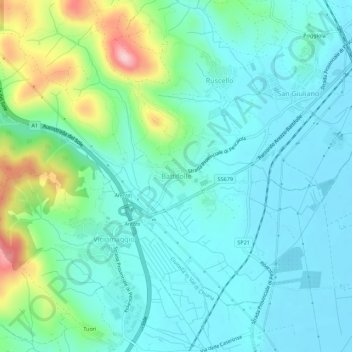 Carte topographique Battifolle, altitude, relief