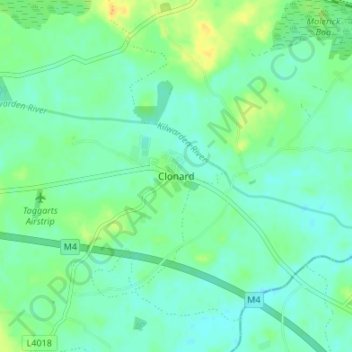Carte topographique Clonard, altitude, relief