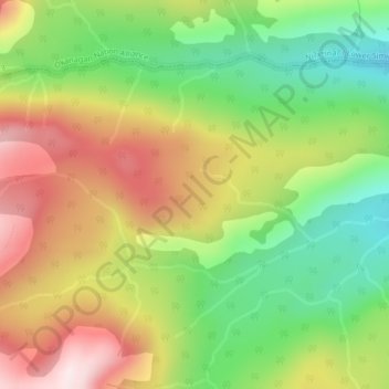 Carte topographique Cascade Mountains, altitude, relief