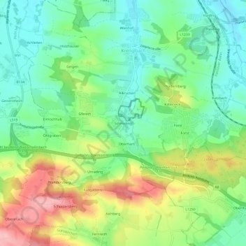 Carte topographique Schmiding, altitude, relief