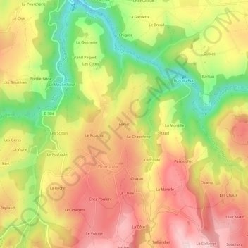 Carte topographique Forest, altitude, relief