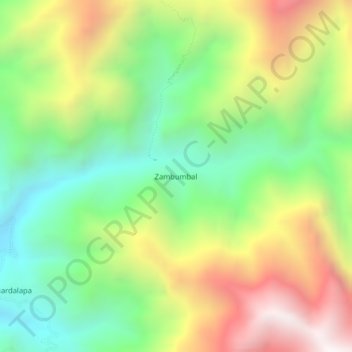 Carte topographique Zambumbal, altitude, relief