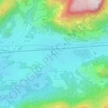 Carte topographique Krungl, altitude, relief