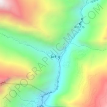 Carte topographique 勒村, altitude, relief